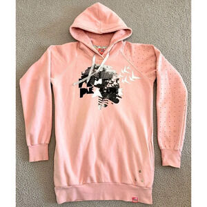 Femi Pleasure Hoodie Womens XL Sweatshirt Feminism Woman Power Pink Graphics